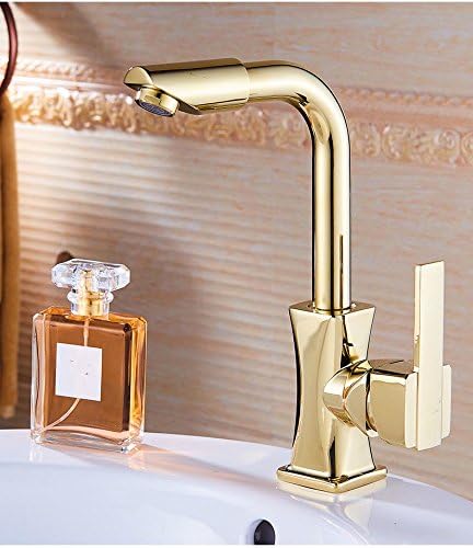 Modern simple practical copper hot and cold kitchen sink taps kitchen faucet Bathroom Sink Taps tub taps Single handle single hole direction faucet rose gold golden wash basin faucet B