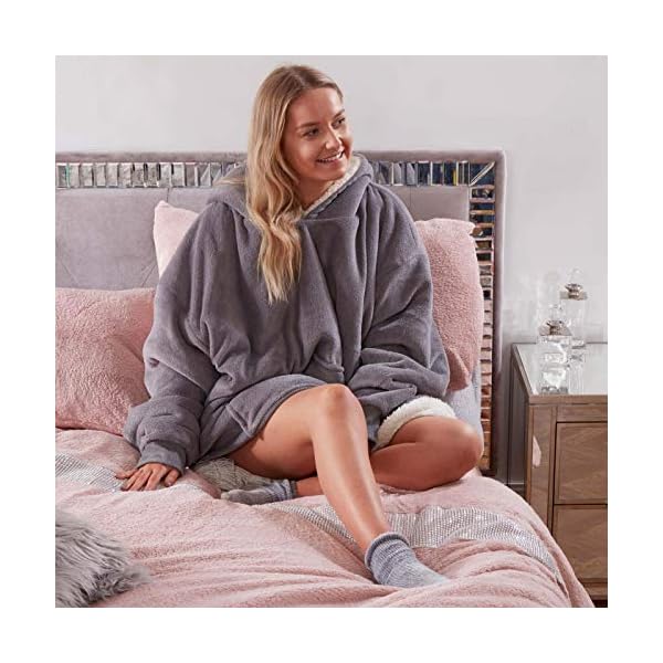 Sienna Hoodie Blanket Ultra Soft Sherpa Fleece Warm Cosy Comfy Oversized Wearable Hooded
