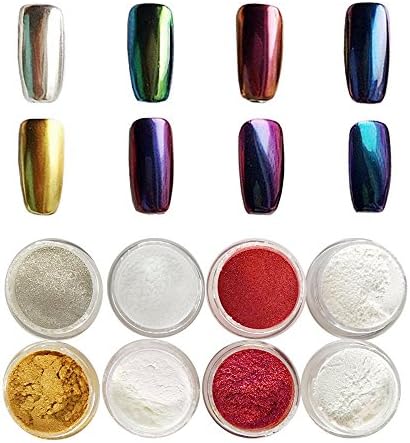 Winstonia Magic Mirror Chrome Nail Powder Shiny Pigment Glitters Decor Bundle Set