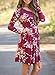 ZESICA Women's Long Sleeve Floral Print Pleated Casual Swing Tunic T-shirt Dresses