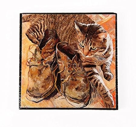 Imanes para nevera, Cat Art, Van Gogh de zapatos, 3 x 3 cm, madera ...