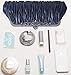 PULAMA Elegant Envelope Clutch Satin Purse Wallet with Vintage Decoration Dark Navy