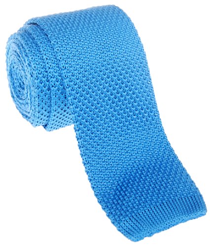 Retreez Vintage Smart Casual Men's 2" Skinny Knit Tie - Light Blue