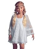 Carat Flower Girls Dresses Vintage Lace Long-Sleeve Communion Wedding Party Dress White Size 8