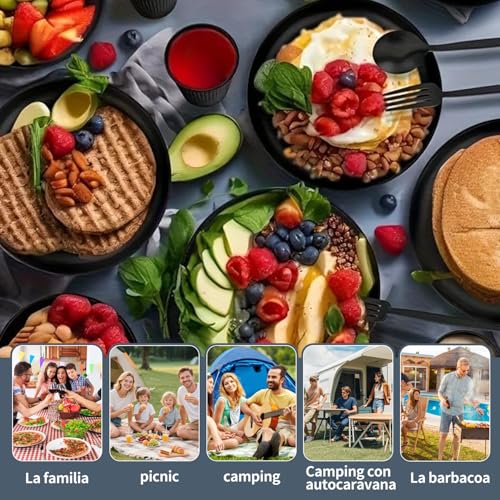 62 Pcs Juegos De Vajilla De Paja De Trigo,Platos De Paja De Trigo,Sin Bpa,Irrompibles Reutilizables Y Ligero,Aptos Para Lavavajillas Y Microondas,Para Acampar,Picnics,Dormitorio,Rv,Reunión Familiar