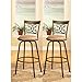 Bronze Finish Scroll Back Adjustable Metal Swivel Counter Height Bar Stools (Set of 2)