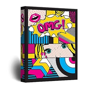 Canvas Wall Art - Colorful OMG Comic Panel Pop Art Collage - Giclee Print Gallery Wrap Modern Home Art Ready to Hang - 12x18 inches