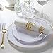 supernal 102pcs Gold Plastic Plates, White Disposable Plates with Gold Point Design, Party Plastic Dinnerware Suit for Wedding-51 Dinner Dishes 10.25