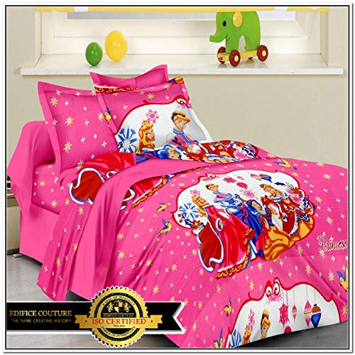 Edifice Couture Cotton Kids Cotton Bedsheet - Peach (68_ph_dbl_bdsht_Set_18-Peach)