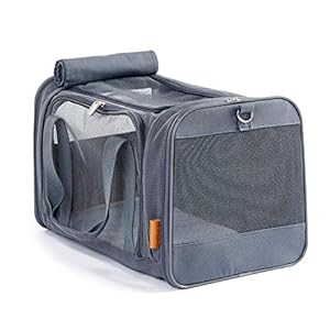 PiuPet® Transportin Gato y Transportin Perro pequeño | con Cama Polar | Transportin para Gatos| con 4 entradas | Transportin plegable