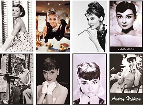 MGJJ Audrey Hepburn Retro Vintage Tin Sign 8pcs 30cm20cm (7.8711.81inch)
