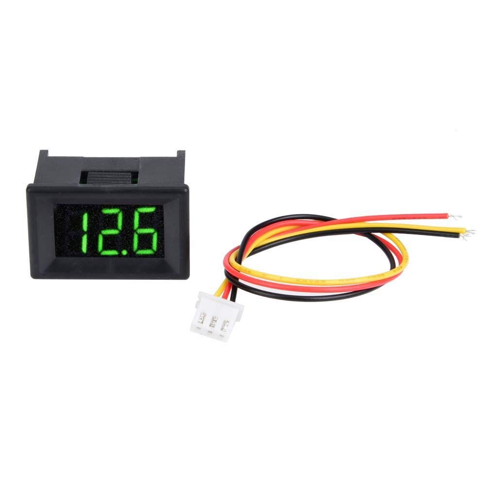 VOBOR LED Voltage Display - 0.36inch 3-wire Volt Meter DC 0-100V LED Voltmeter Waterproof for Car Repair Laboratories (Green)