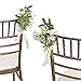 Ling's Moment 8 White Aisle Pew Artificial Flowers Arrangements Babysbreath for Wedding Ceremony Chair Back Floral Decorations with Chiffon Ribbons Sage Green Reception Church Rose Fake Party Outdoor