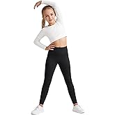 G4Free BareFeel Girls Leggings High Waist Athletic Yoga Pants with Pockets Dance Running Tights 6-12 Years