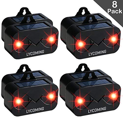Lycoming Predator Light Deer Repellent Devices for Nighttime Animals Solar Predator Control Light Coyote Deterrent Devices with Red LED Strobe Lights Skunk Fox Repellent for Your Yard, 8 Pack Lycoming Predator Light Deer Repellent Devices for Nighttime Animals Solar Predator Control Light Coyote Deterrent Devices with Red LED Strobe Lights Skunk Fox Repellent for Your Yard, 8 Pack