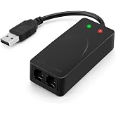 AGPtek External USB 56K Modem, Plug &amp; Play Dial-Up for Fax, Win 7/8/10/11 | Plug &amp; Play on Win 7/8/10/11, Supports Data/Fax/Voice, 56K V.92 Standard, Includes RJ11 Cable, Compact for Laptop &amp; Desktop