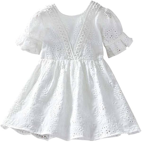 knee length dresses for ladies Mini Hattie Dress in White Lace 4/5