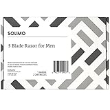 Solimo 5-Blade Razor for Men with Precision Beard Trimmer, Handle & 2 Refills (Refills fit Solimo Razor Handles only)