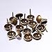 Outus 120 Pieces Upholstery Tacks 11 by 17 mm Antique Brass Tacks Bronze Nail Pins Furniture Thumb Tack Pins with Plastic Box