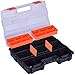 UMI 4 in 1 Tool Organizer Set Multi-purpose Toolbox with Removable Compartments Bins Portable Tool Storage Box for Small Parts with Transparent Lid Black + Orange