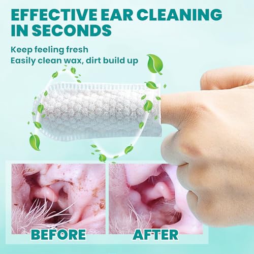 MEDUWEDU EAR CLEANER FINGER WIPES 120 COUNTS, DOG EAR CLEANER,SOFT & EASY OTIC CLEANING PADS, REMOVE WAX, DIRT & STOP SMELLY, ITCHY, NON-IRRITATING, GRAPEFRUIT SCENT