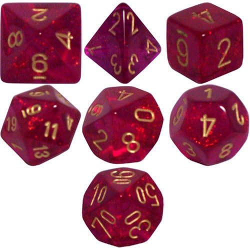 Polyhedral 7-Die Borealis Dice Set - Magenta with Gold [Toy] by Polyhedral