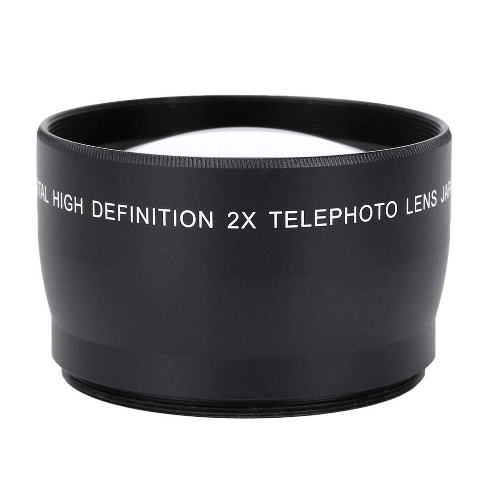 58mm 2X Magnification Universal Teleconverter Telephoto Lens with Pouch Bag for Cameras Accessory default