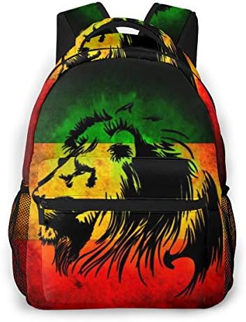 Back To School Gift - Travel Hiking & Camping Rucksack Gym Outdoor Hiking Bag Large Capacity Backpck Reggae Rasta Flag Lion Junior's Black College School Bookbag for Boys Girls