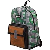 Bioworld Minecraft Squares Allover Print Backpack Bookbag One Size
