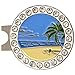 Giggle Golf Bling Golf Ball Marker with Magnetic Hat Clip – Beach Scene Sparkly Marker for Women Golfers – Fun Golf Gift with Organza Bag & Bonus Hand Cream