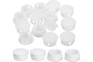 uxcell 18Pcs 17mm(11/16") Nylon Hole Plugs, Flush Type Panel Round Snap in Fastener Knockout Locking Plugs for Furniture Inse