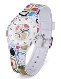 Zeiger KW014 Kids Children Girls Women Teen Watch, Time Teacher Super Thin Watch Dial Comfortable with Soft Strap (Pebble)