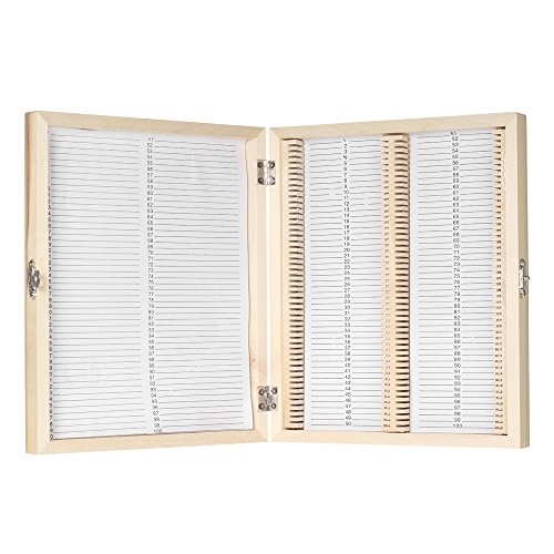 image for KKmoon 100-Places Wooden Slide Storage Box with Numbered Slots Content