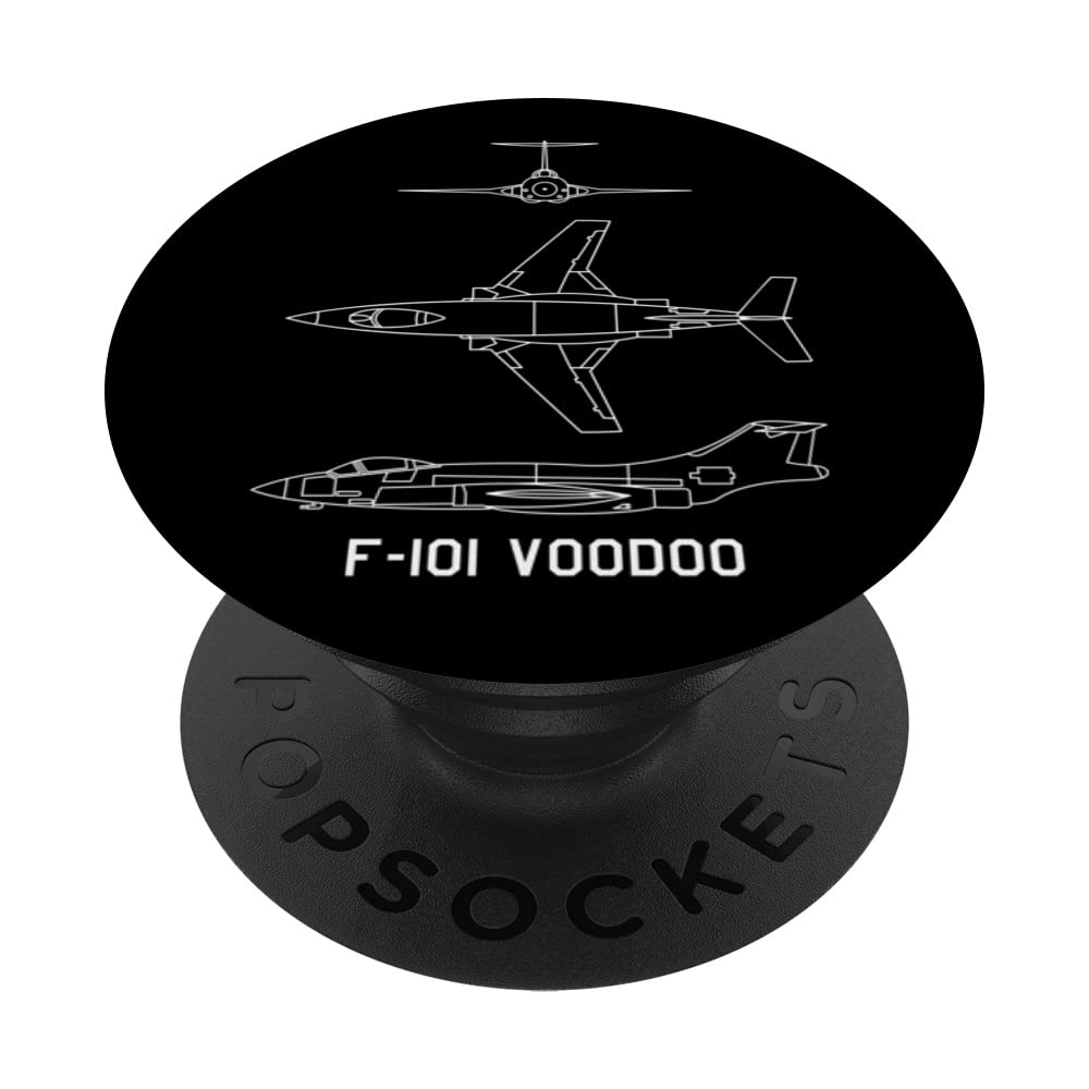F-101 Voodoo American Plane Blueprints PopSockets Swappable PopGrip