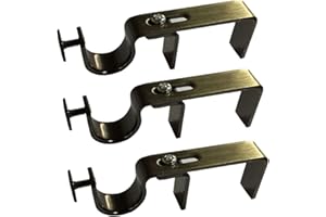 THE NONO BRACKET COMPANY NoNo Bracket - Curtain Rod Bracket Attachment (Brass Set of 3)