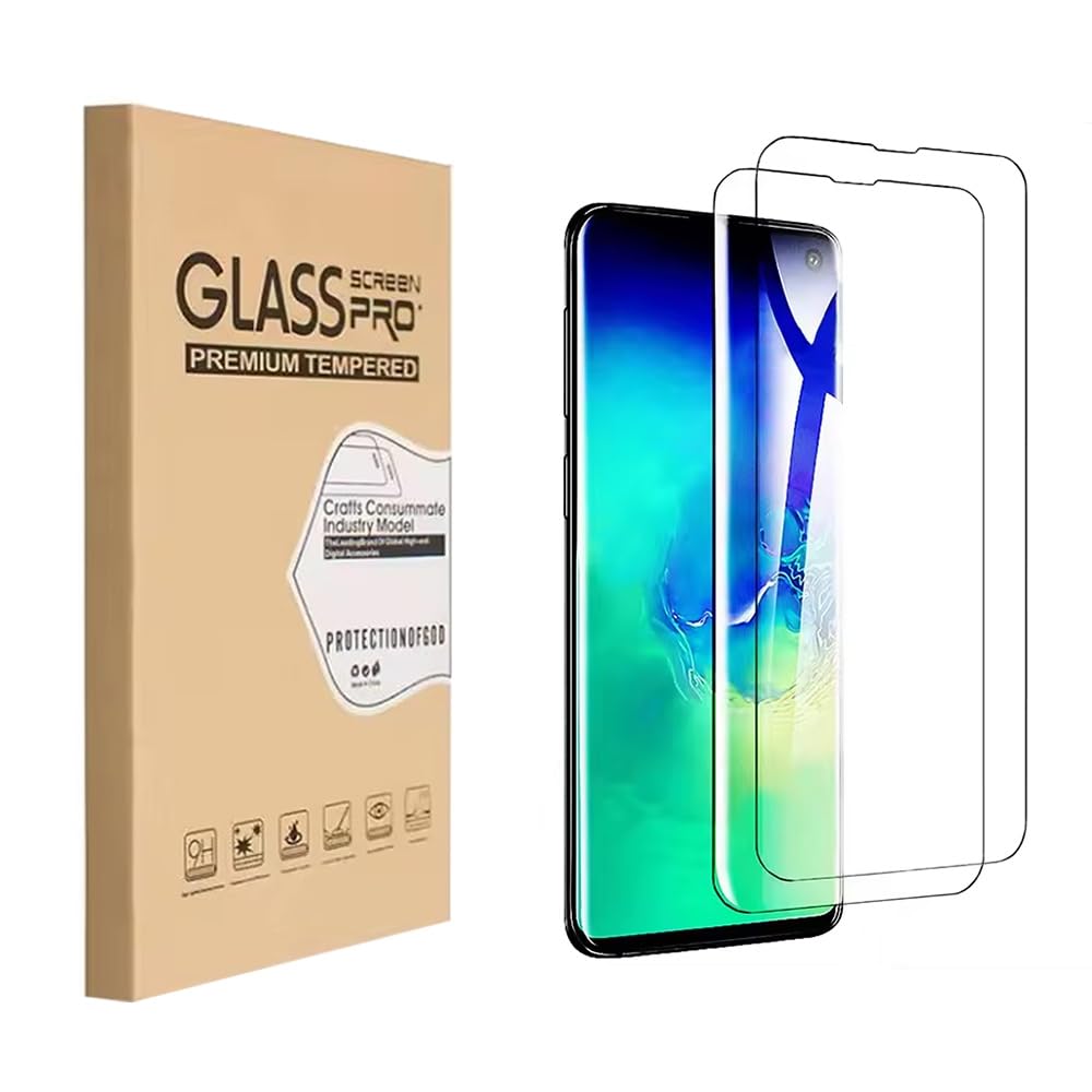 ENGFYADSY Screen Protector for Samsung Galaxy S10 Tempered Glass Film 9H Hardness Scratch Resistant HD Clear[2-Pack]