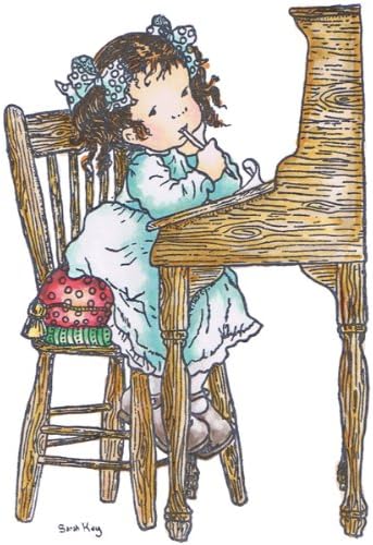 Stampavie SARAHCLR-SK212 Sarah Kay Clear Stmap 3-1-2 in.-Writing To Grandma 3-1-2 in.
