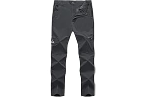 Rdruko Men's Hiking Pants Lightweight Quick Dry Water Resistant Outdoor Travel Work Fishing Pants 6 Pockets