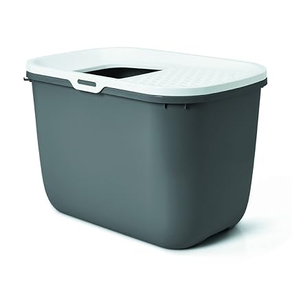 Katzentoilette 'Hop In' anthrazit - weiß 58,5 x 39 x 39,5 cm