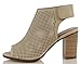 Peep Toe Ankle Strap Sandal – Western Bootie Low Stacked Heel Open Toe Cutout Velcro – Casual by J Adams