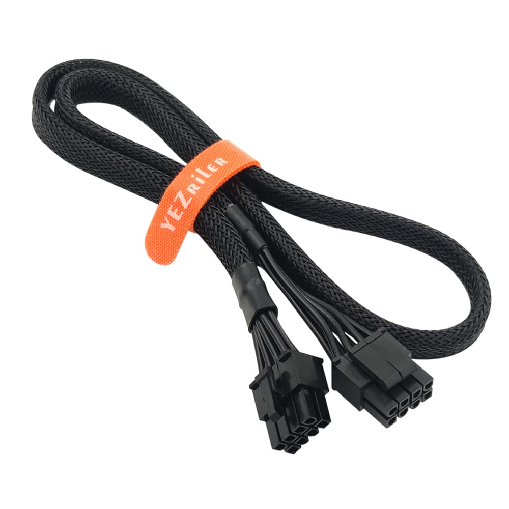 Photo 1 of YEZriler CPU Cable for EVGA PSUs, 8 Pin to 8 Pin (4+4 Detachable) Male EPS-12V Motherboard Power Adapter Sleeved 25-Inch (63cm)