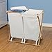 Household Essentials Folding Double Bag Laundry Hamper, Polyester Blend