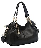 Obosoyo Women's Handbag Genuine Leather Tote Shoulder Bags Soft Hot Black