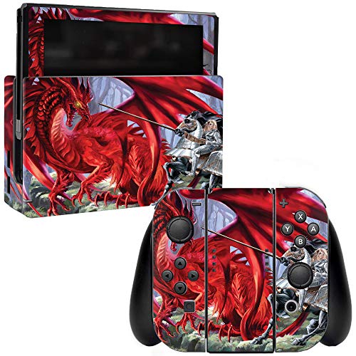 MightySkins Skin Compatible with Nintendo Switch - Red Dragon Knight | Protecti…