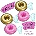 Pool Toy Drink Floats - Gold & Pink Diamond Ring Shape | Inflatable Cup Holder Water Floats for Pool Party - by Fractal