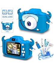 Goopow Kids Camera Toys for 3-8 Years Old Boys and Girl, Kids Digital Video Camera for Children with Shockproof Soft Cover, Best Christmas Birthday Gifts for Boys Girls - 32GB SD Card Included (Blue)