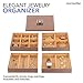 Stackable Jewelry Organizer Trays & Lid for Jewelry Showcase Display & Jewelry Storage Holder for Earrings, Bracelets, Necklaces & Rings - Set of 4