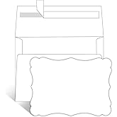 Goefun 100 Pack Blank Invitations with Envelopes, 5 x 7 Postcards and A7 Envelopes Self Seal for Wedding, Graduations, DIY Cards, Thank You Cards & All Occasion