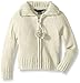French Toast Girls' Pom Zip Front Cardigan with Lurex Yarn