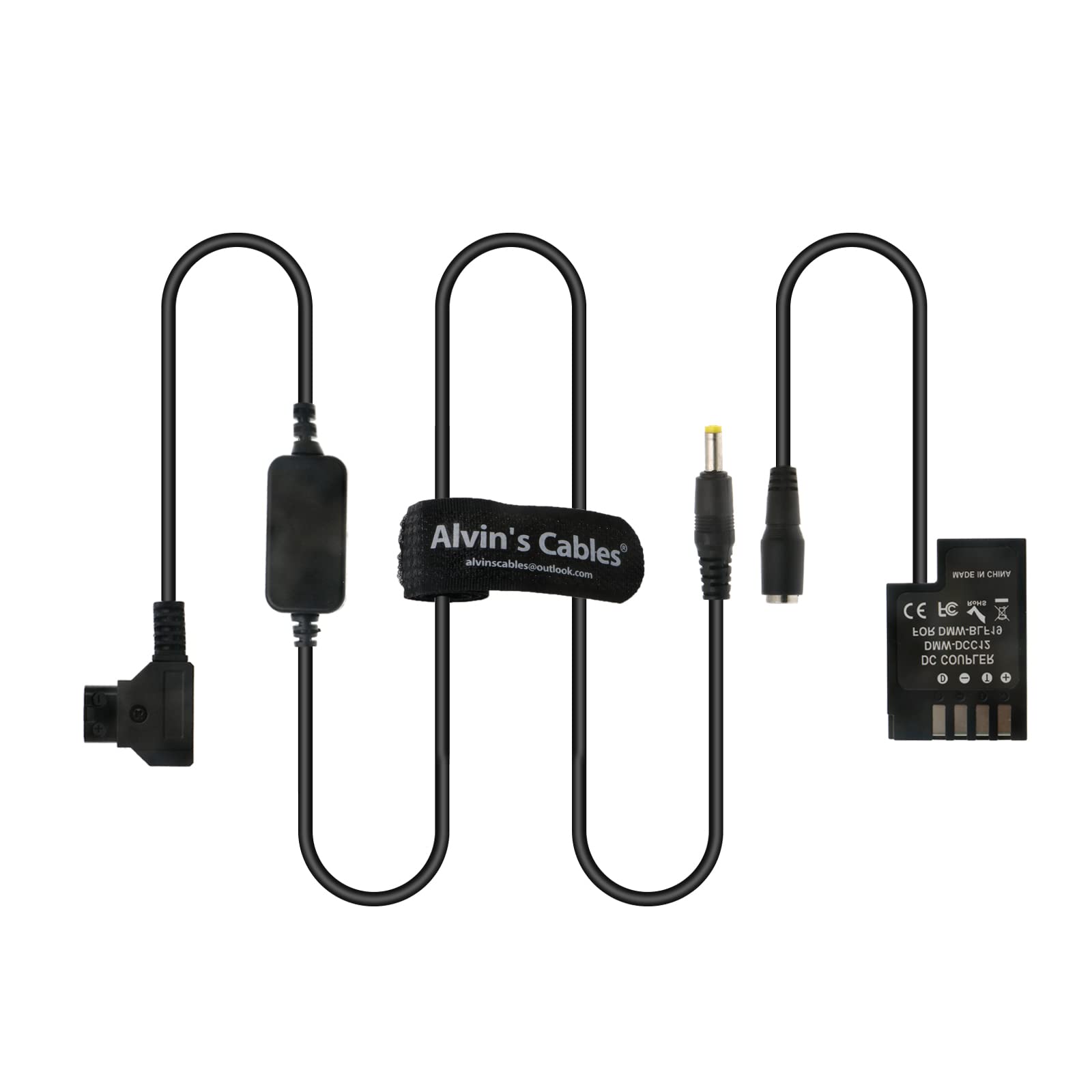 Alvin's Cables DMW-DCC12 DC Coupler Dummy Adapter Battery to D-Tap Cable for Panasonic DMC GH5 GH4 GH3